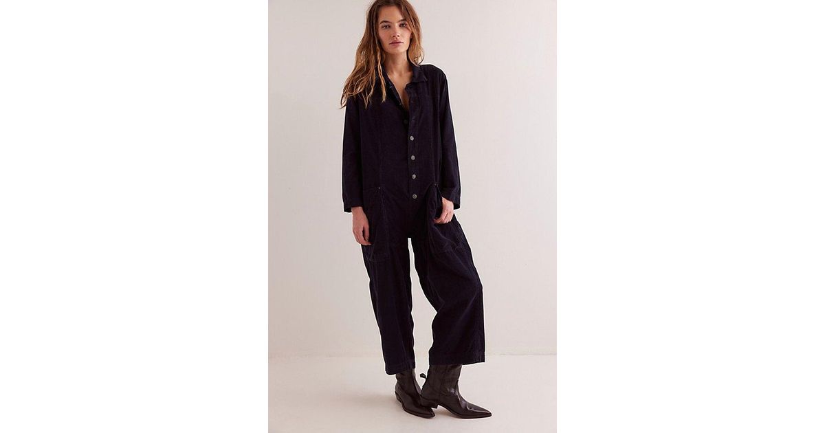 Free People We The Free Margarita Cord Jumpsuit in Blue Lyst