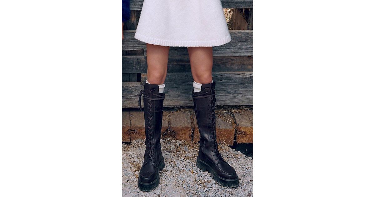 Free People Jones Tall Lace Up Boots in Blue | Lyst