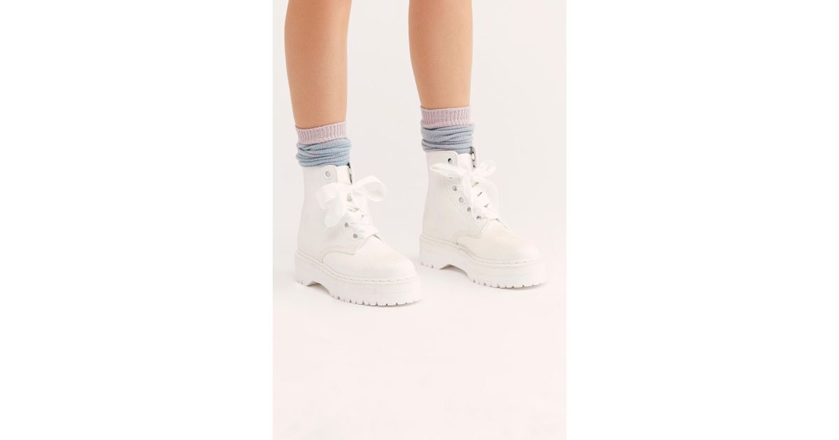 dele Se insekter Machu Picchu Free People Dr. Martens Molly Glitter 6 Eye Boots in White | Lyst