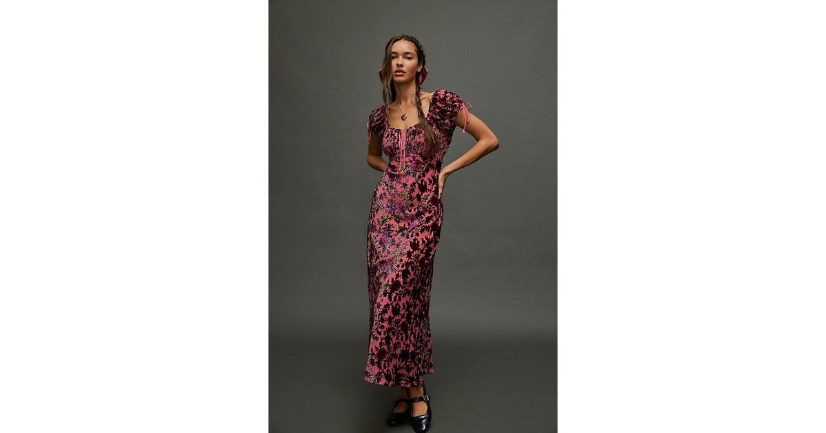fawna floral burnout midi dress Free People Velvet Floral Burnout Midi Dress in Black