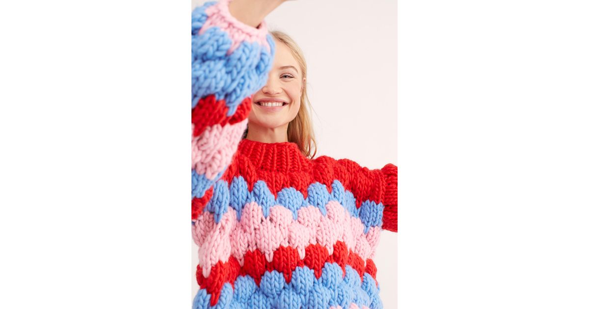Free People Wool The Ugly Knit Sweater By The Knitter in Blue - Lyst