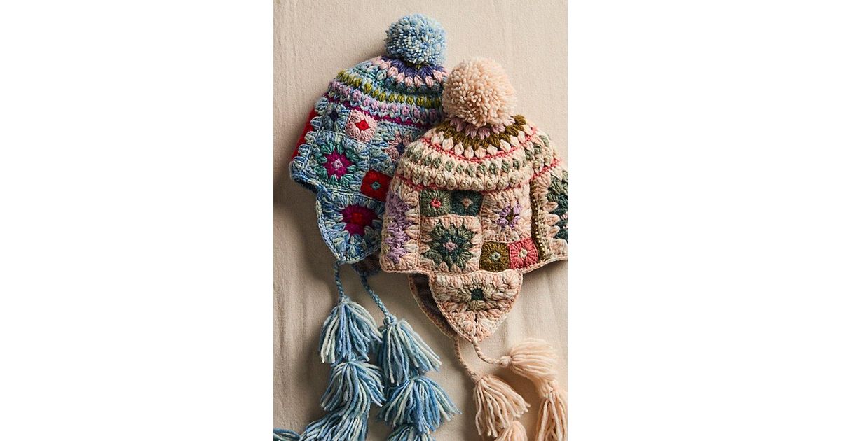 French Knot Space Dye Crochet Earflap Hat By | Lyst display picture 1