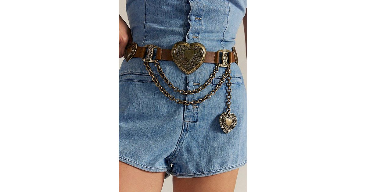 NWT FREE PEOPLE QUEEN OF HEARTS BELT ? Streets Ahead Queen Of Hearts Belt By in Metallic | Lyst main image 2