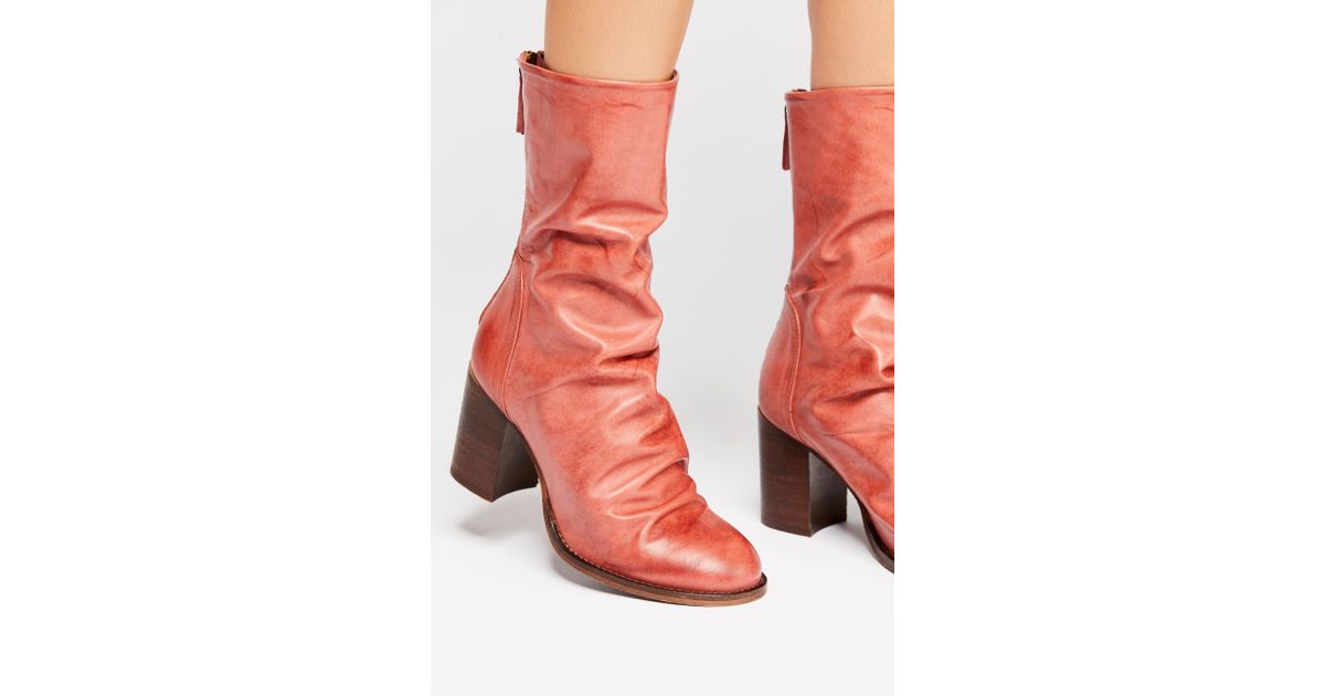 elle block heel boot bone