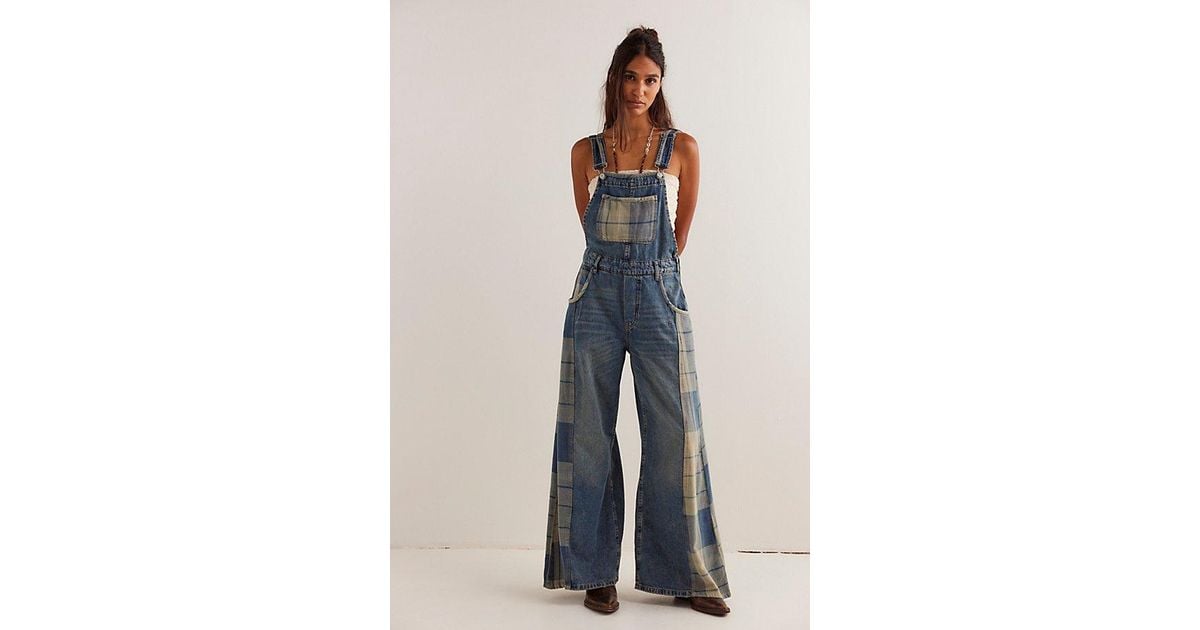 Free People Drifter Patched Overallsデニムオーバーオール送込 Free People Drifter Patched Overalls in Blue | Lyst