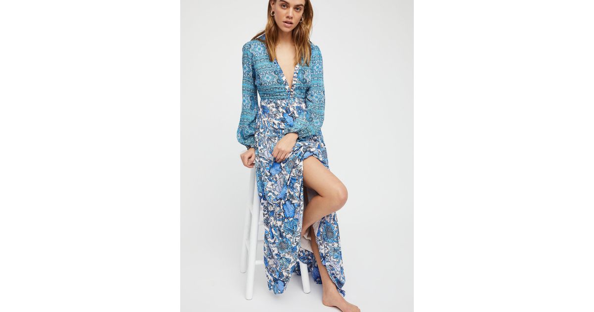 Free People Dove Long Sleeve Maxi Dress 