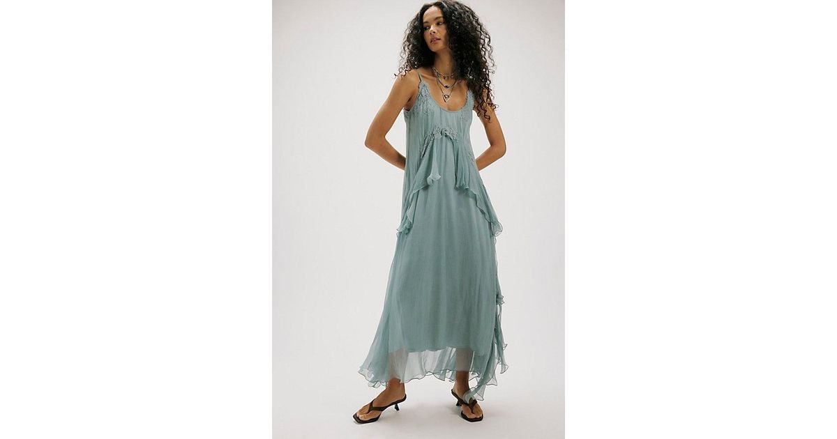 Nigel Preston Floating Angel Chiffon Maxi Dress in Blue | Lyst
