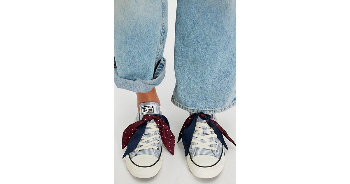 Converse Chuck Taylor All Star Ribbon Low-Top Sneakers in Blue | Lyst