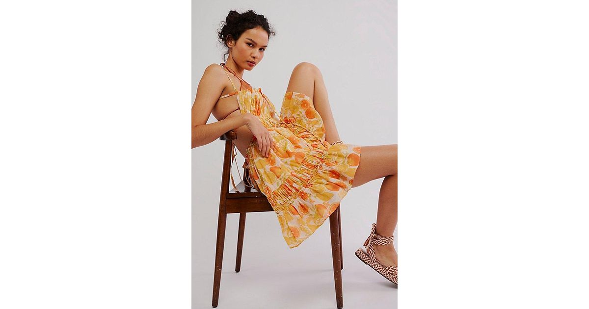 Free People Taking Sides Printed Mini in Orange | Lyst