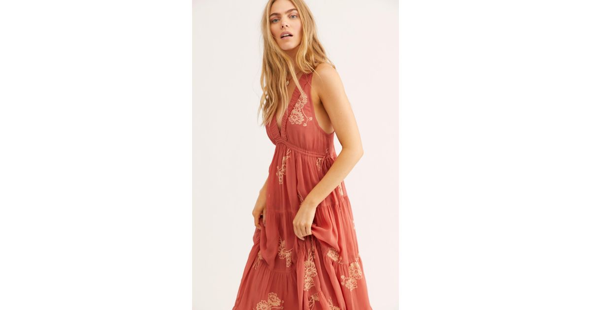 run away with me embroidered midi dress