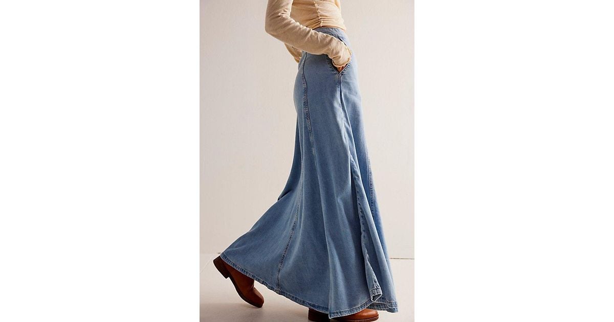 Free People ★ We The Free Catch The Sun Denim Maxi Skirt We The Free Catch The Sun Denim Maxi Skirt | Free People