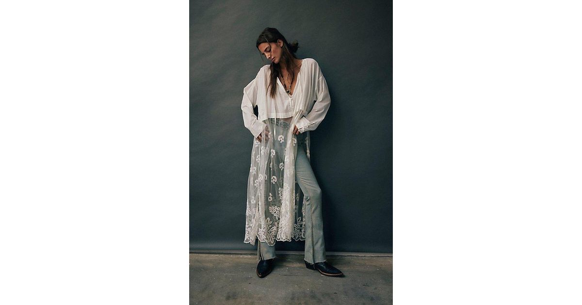 Free People Willow Maxi Top in Gray | Lyst