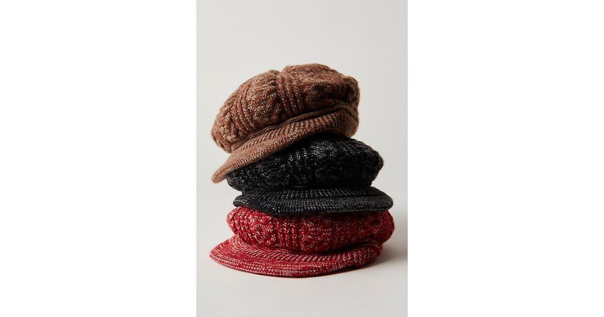 Free People Loui Sweater Cadet Hat in Red | Lyst