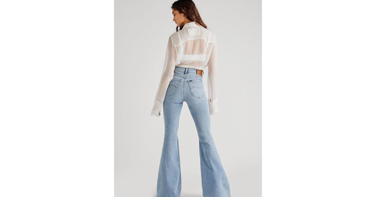Free People Jeans vas Taille Haute Lee Sized For You in White Lyst