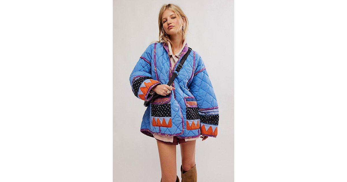 Free People Winnie Jacket in Blue | Lyst