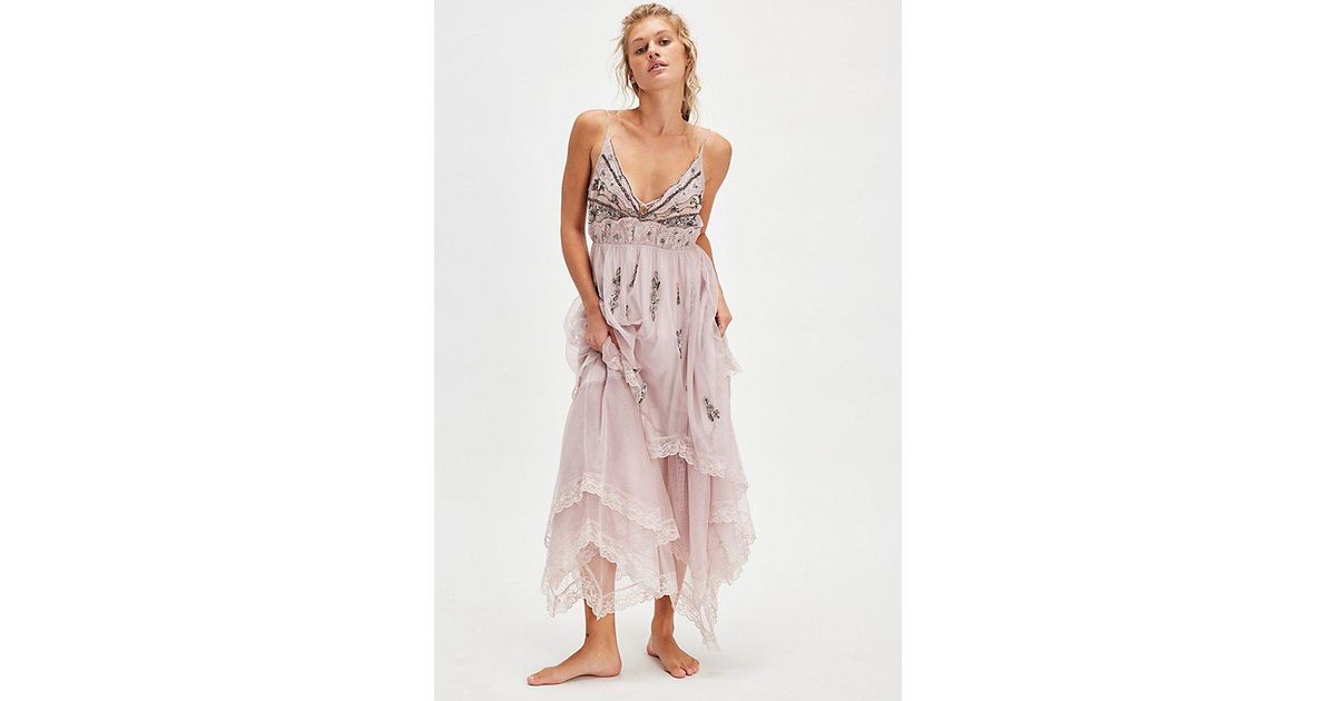 Free People Heart To Heart Maxi Slip Dress in Pink | Lyst
