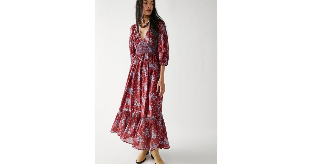 Free People Golden Hour Maxi Dress in Red | Lyst