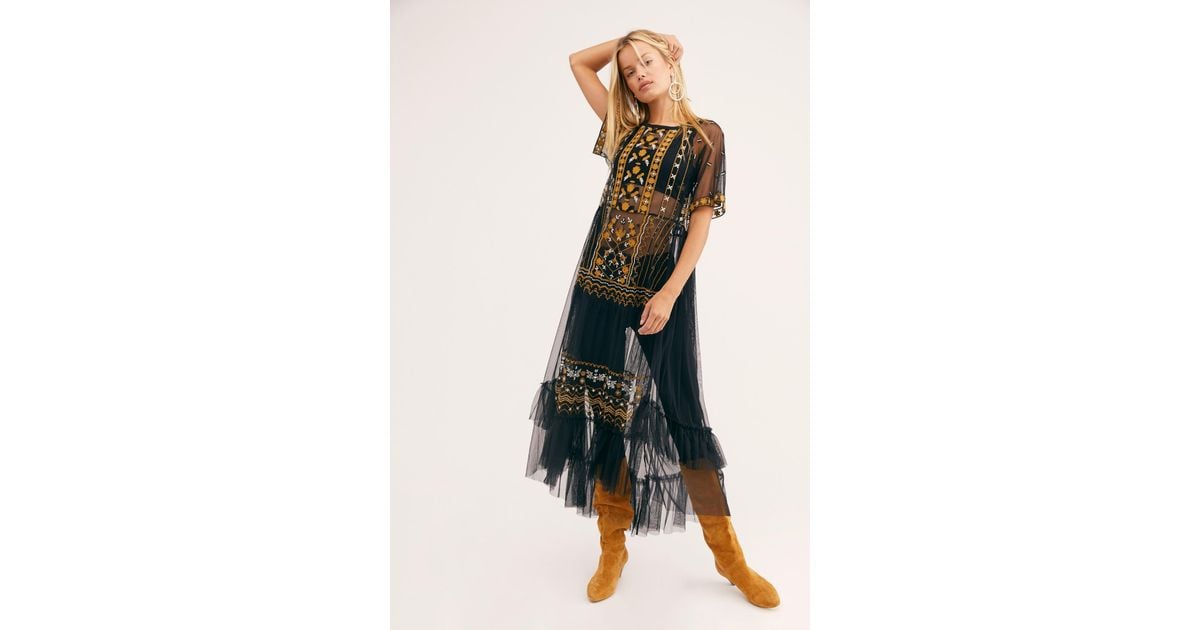 Free People Synthetic Sabrina Maxi Top in Black Combo (Black) - Lyst