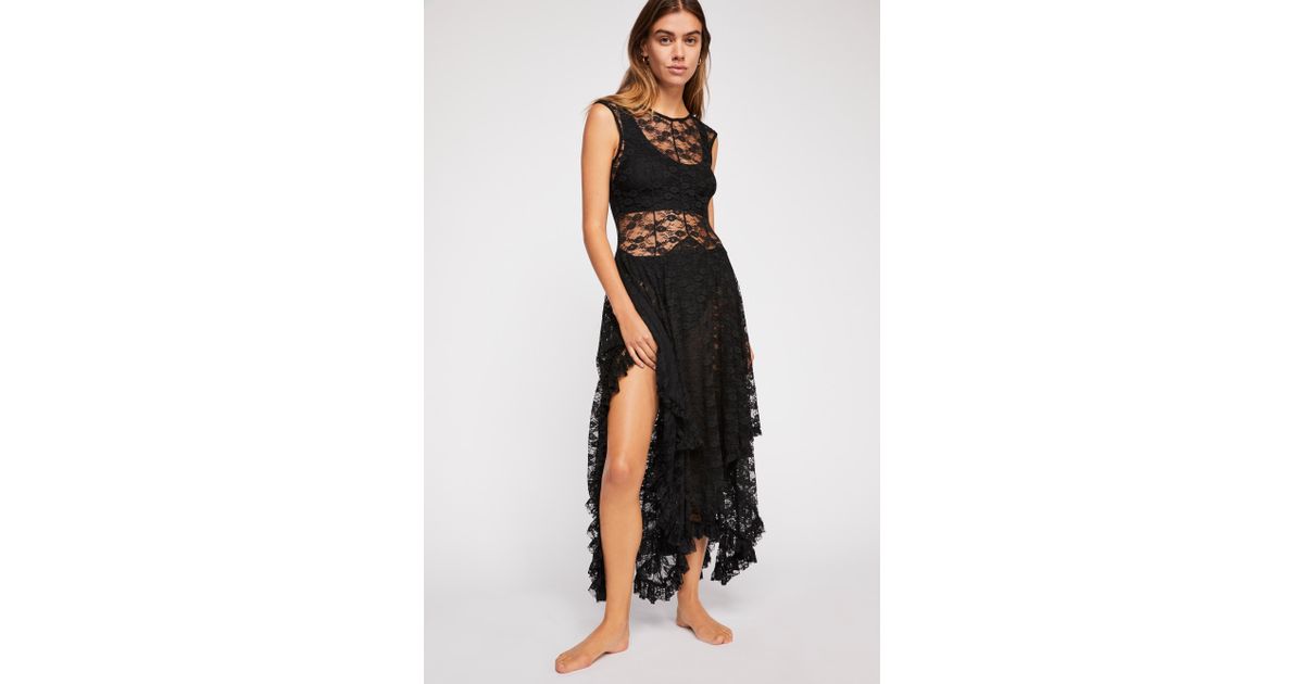 Free People French Courtship Slip By Intimately - Chemise in Black | Lyst