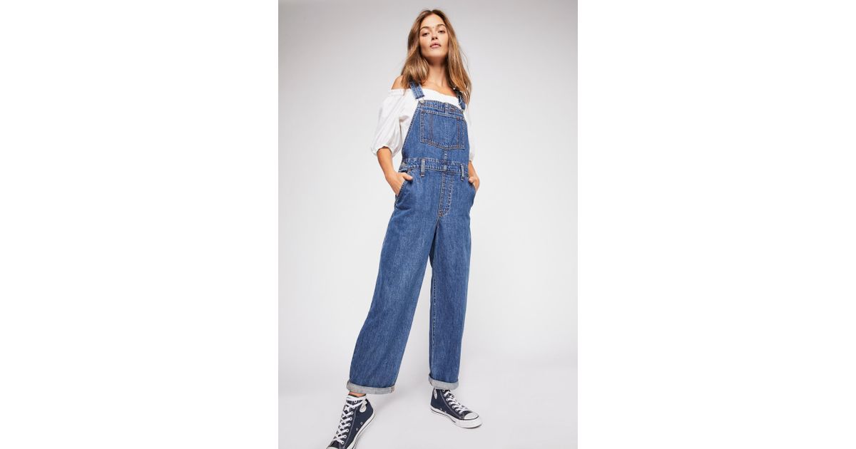 Free People Levi's Baggy Denim Overalls in Blue | Lyst