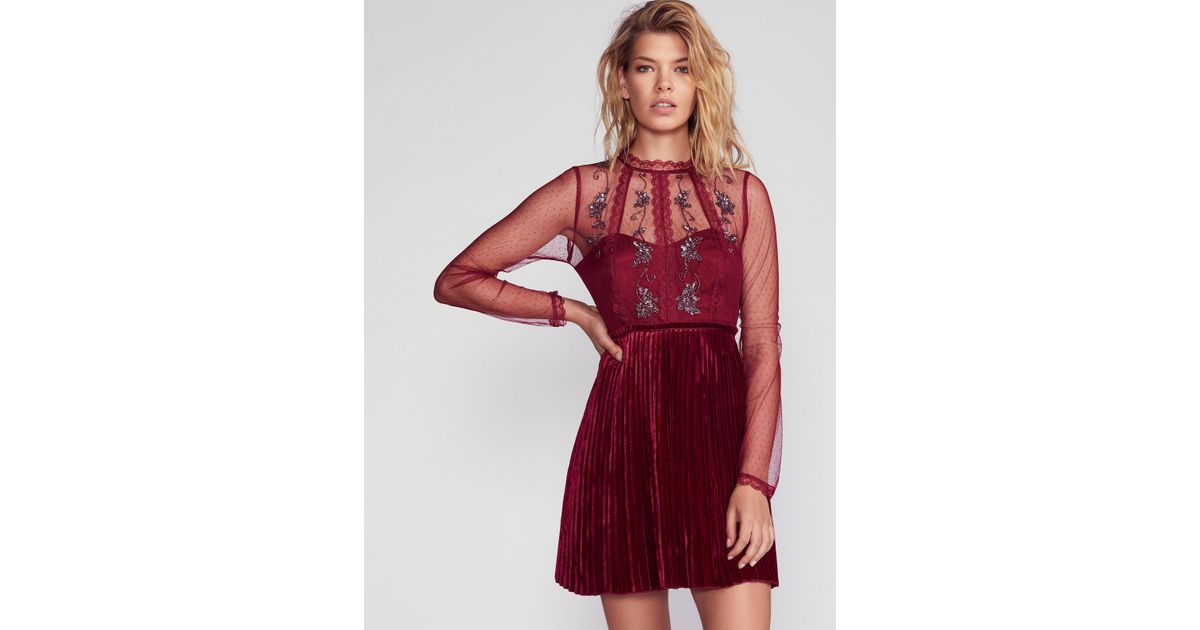 free people red mini dress