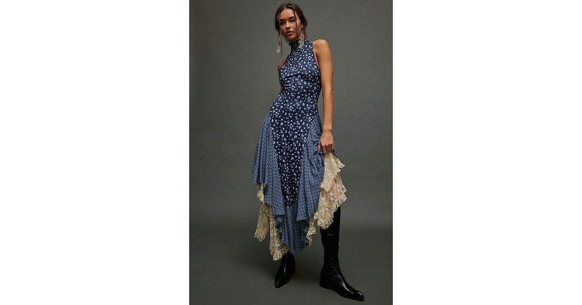 knee length dresses for ladies Nadia Printed Midi Dress - BLUE STRIPE main image 1