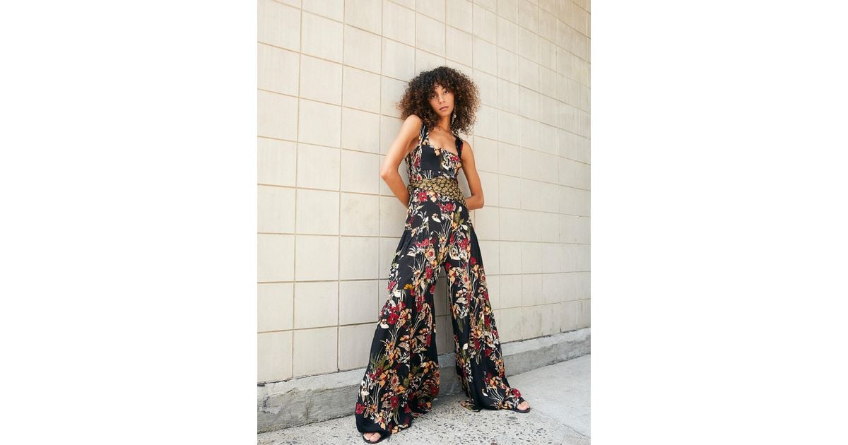 Free People ONE Aloha One Piece Wide Leg Floral Jumpsuit L $148