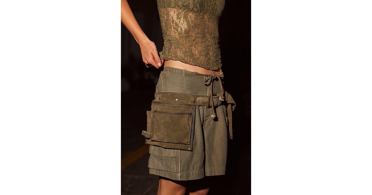Free People Crew Cargo Pocket Belt in Green | Lyst