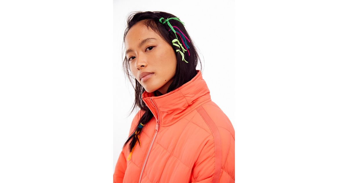 Free People Pippa Packable Puffer Jacket By Fp Movement in Orange | Lyst