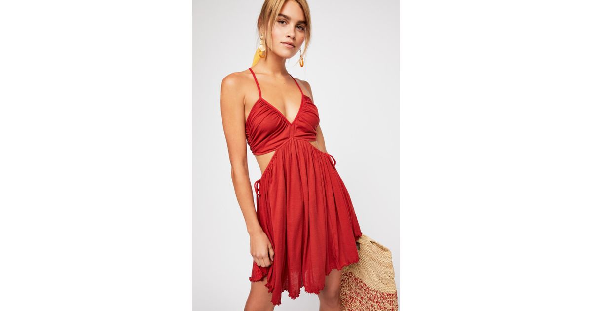 Free People Wanderlust Mini Dress By Fp Beach in Red Lyst