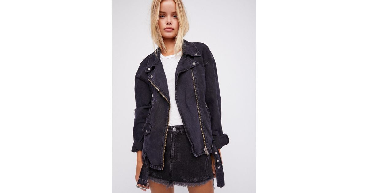 black jean moto jacket