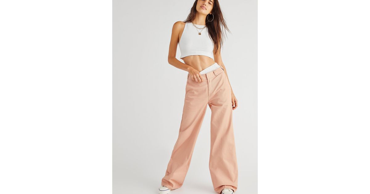 Free People Dickies High-rise Wide Pants | Lyst 制服 Dickies×RHC Pants Wide Cotton Stretch スラックス