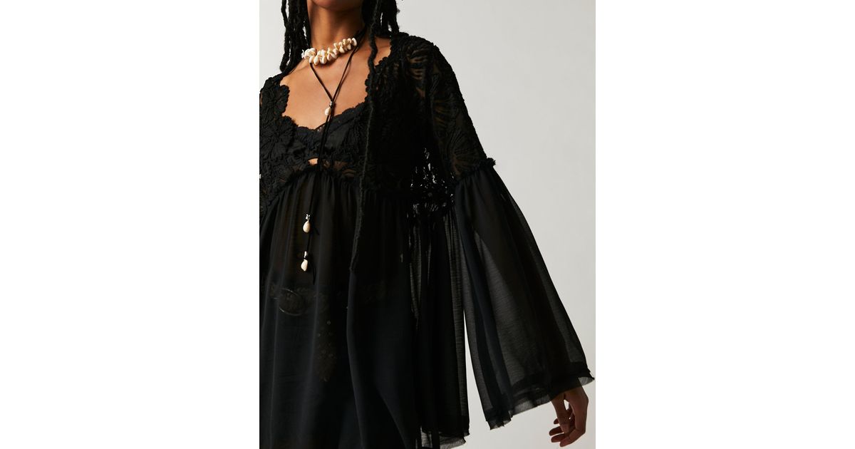 Free People Magdalene Crochet Tunic in Black Lyst