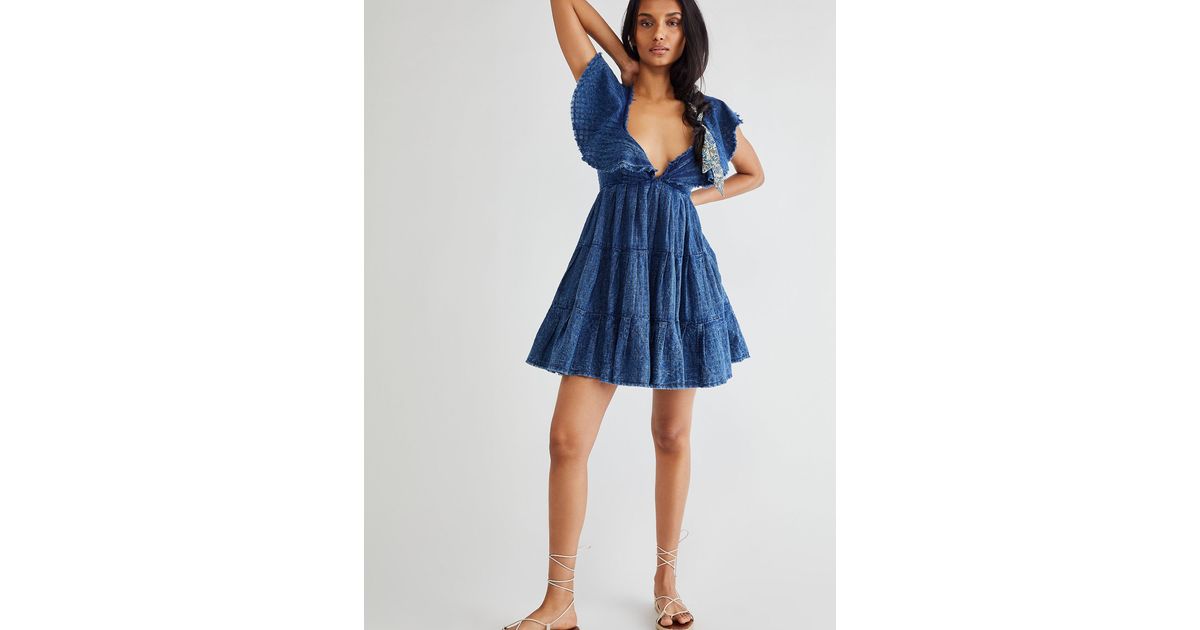 free people undone mini dress Free People Undone Mini Dress S 6 Women's Casual Boho Tiered Short NEW  34516