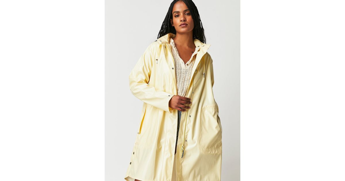 Free People Ilse Jacobsen Glossy Rain Coat in Natural | Lyst