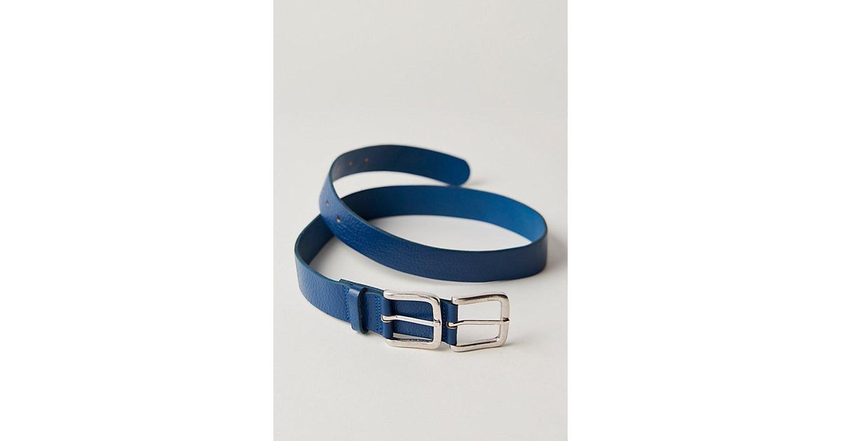 Free People Sabo Double Buckle Belt in Blue | Lyst