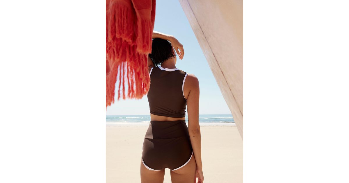 Free People Salt Gypsy Betty Surf Bottoms in Brown Lyst