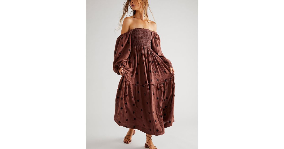 Free People Dahlia Embroidered Maxi Dress | Lyst