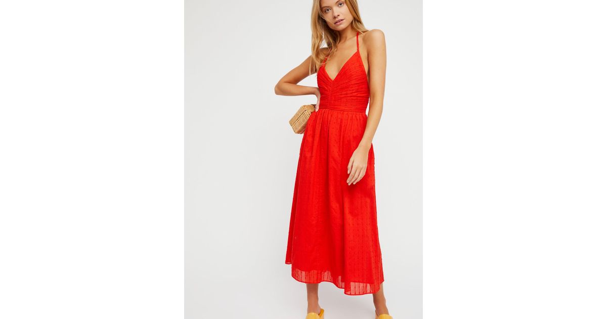 free people long red dress