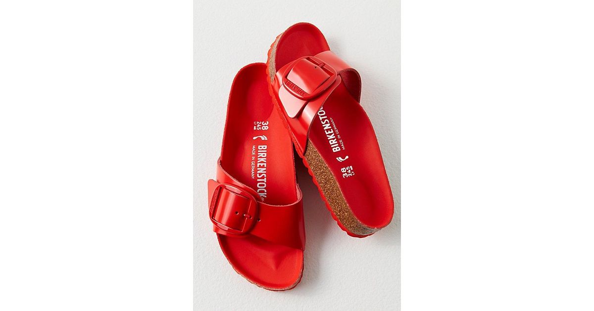 Free People Madrid Big Buckle High Shine Birkenstock in Red Lyst
