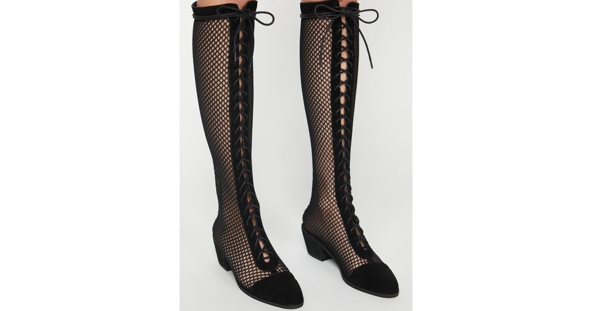Mesh lace up boots best sale