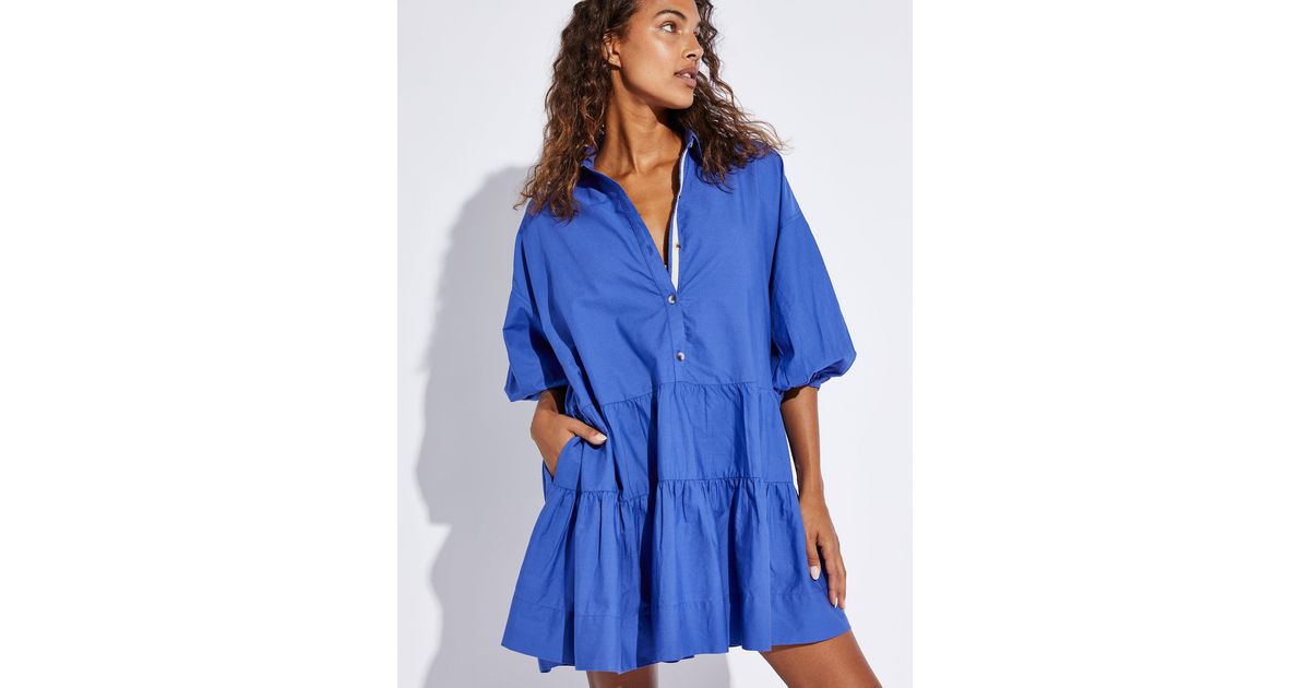 Free People Misha Mini Dress in Blue Lyst