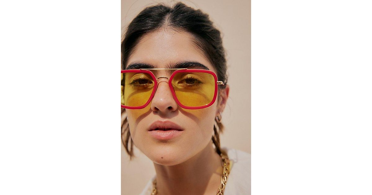 Free People Luna Classic Aviator Sunglasses | Lyst