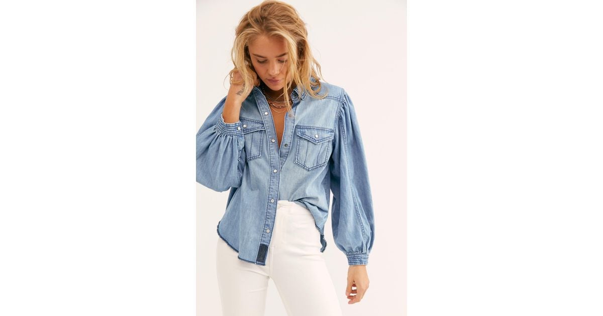 free people denim top