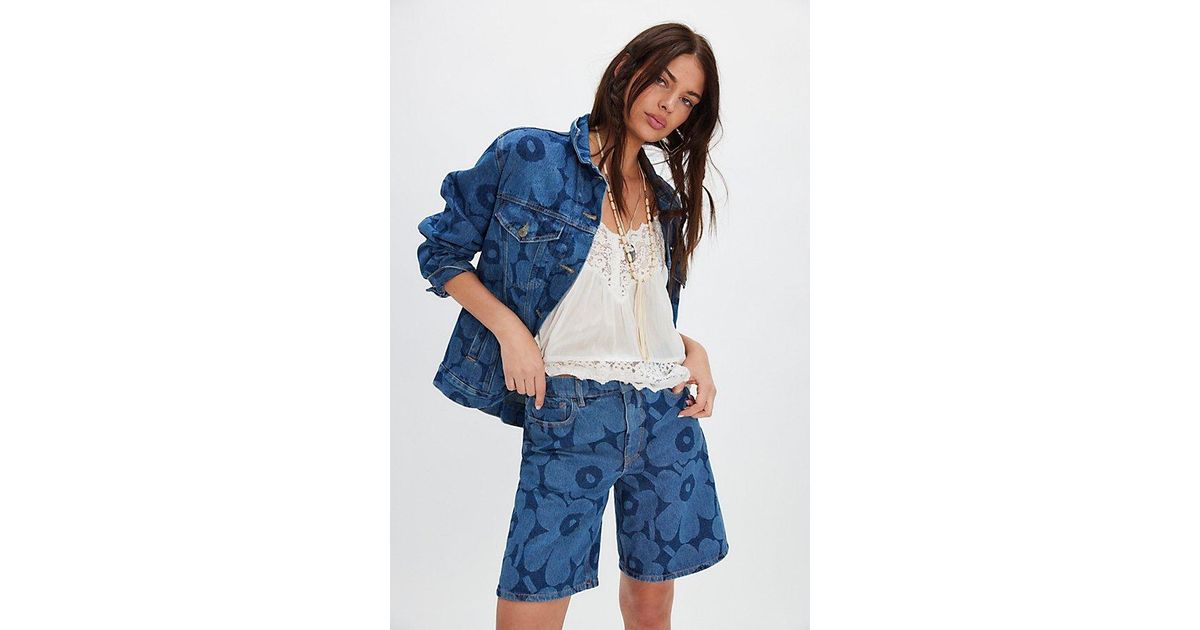Marimekko Maridenim Marssi Unikko Shorts in Blue | Lyst