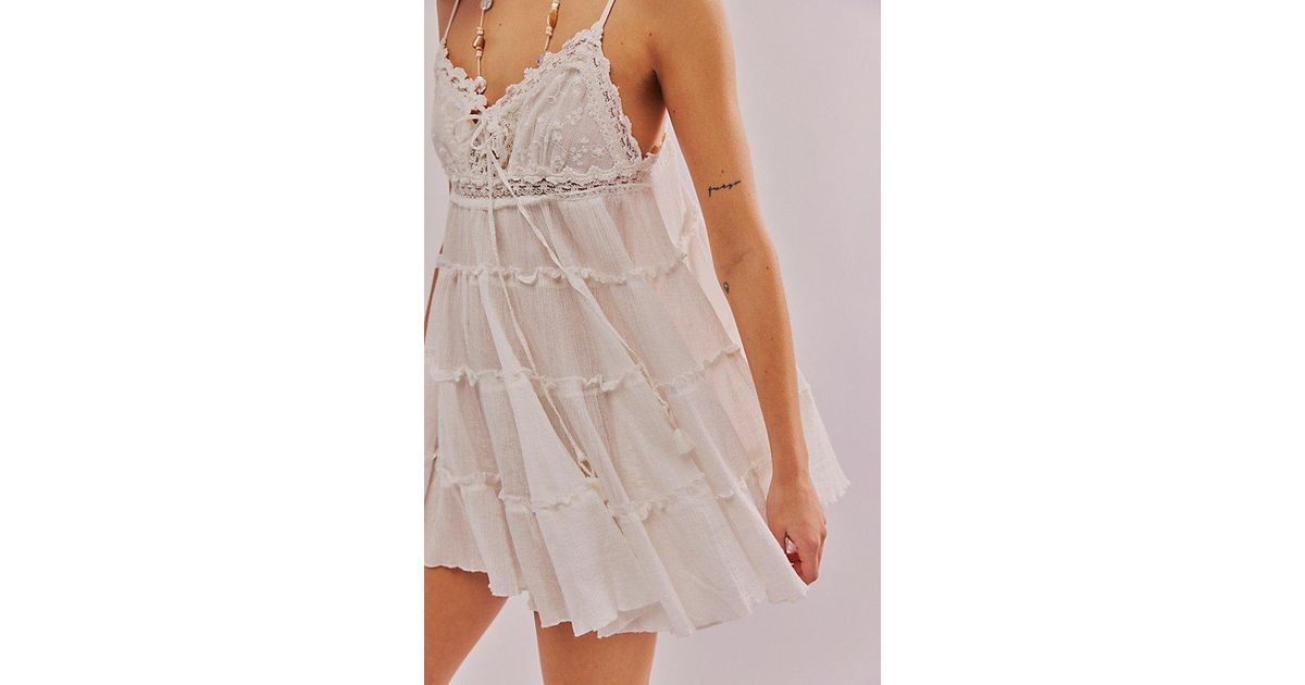Free People Sunsetter Mini Slip in Natural | Lyst