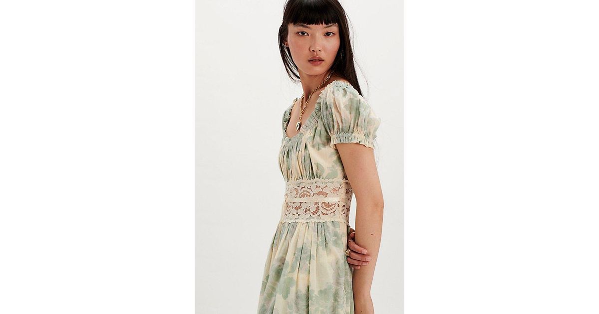 Free People ★ Honeysuckle Printed Midi Dress Free People Honeysuckle Printed Midi Dress In Cloud Combo