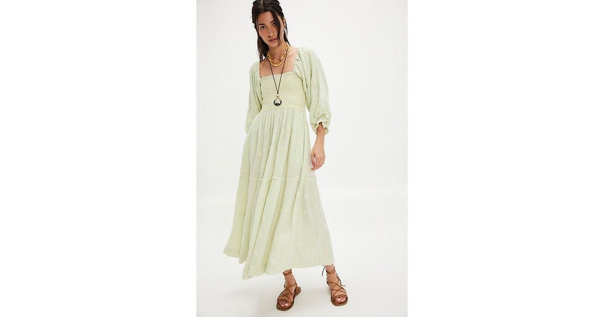 chinese dress ladies Amazon Free People Dahlia Embroidered Maxi Dress