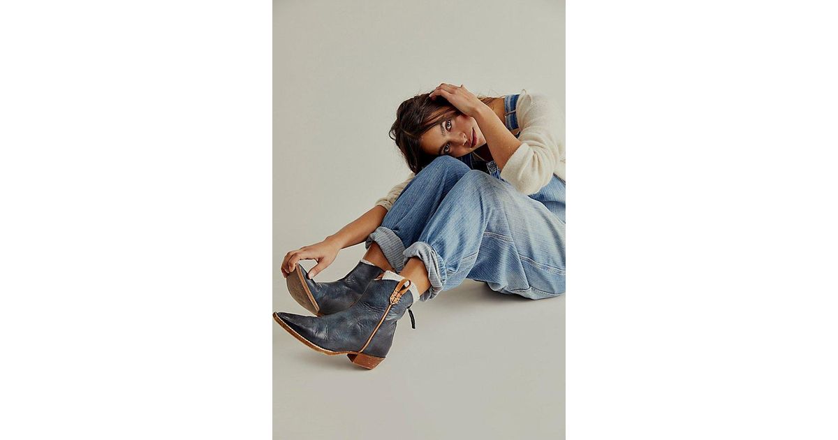Free People We The Free Wesley Ankle Boots in Blue | Lyst
