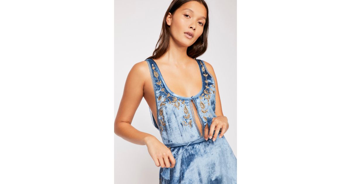 free people blue romper